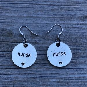 Nurse Charm Dangle Earrings, Nurse Jewelry Gift